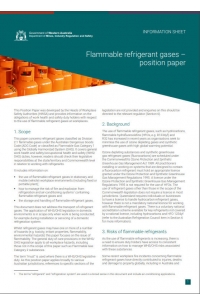 Flammable Refrigerant Gas Position Paper